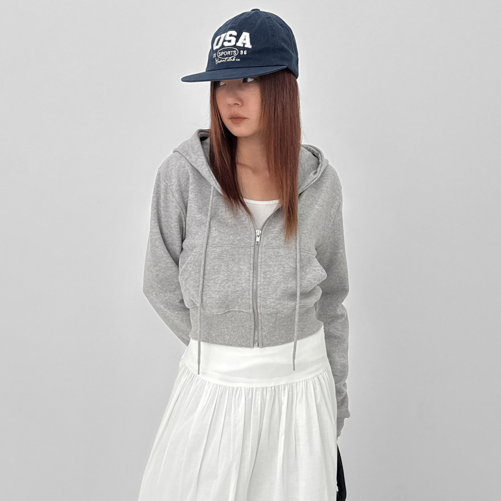 グレー フード付き クロップドパーカー Sサイズ クロップフード付きパーカー | ファッション通販サイト NUGU