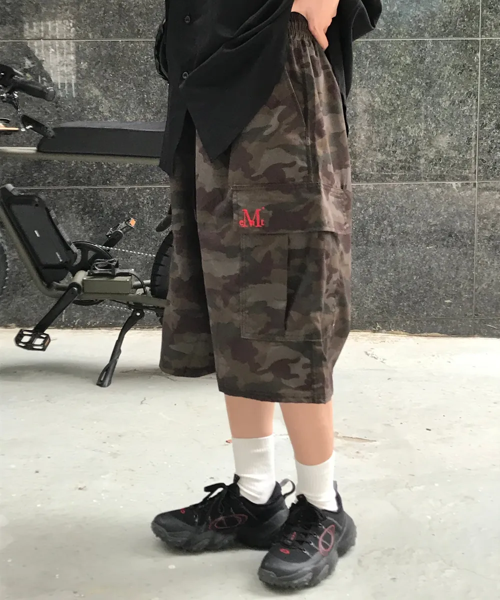 CAMO POLY BERMUDA HALF PANTS (2Color)