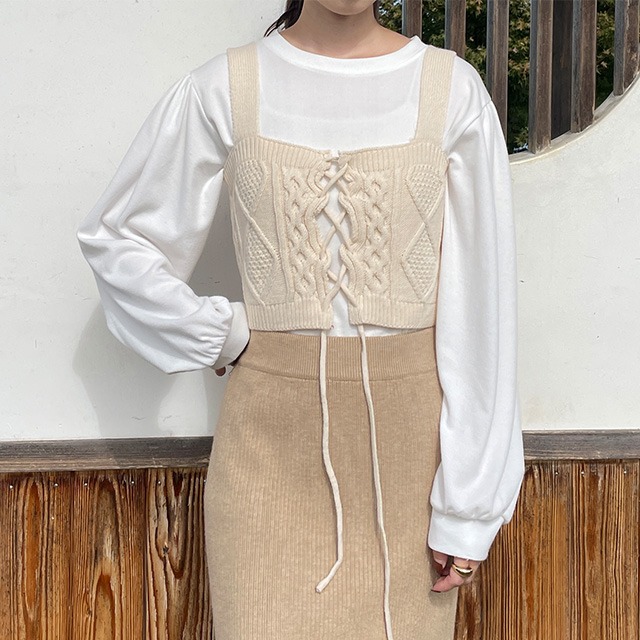 バックリボンニットビスチェ | ファッション通販サイト NUGU