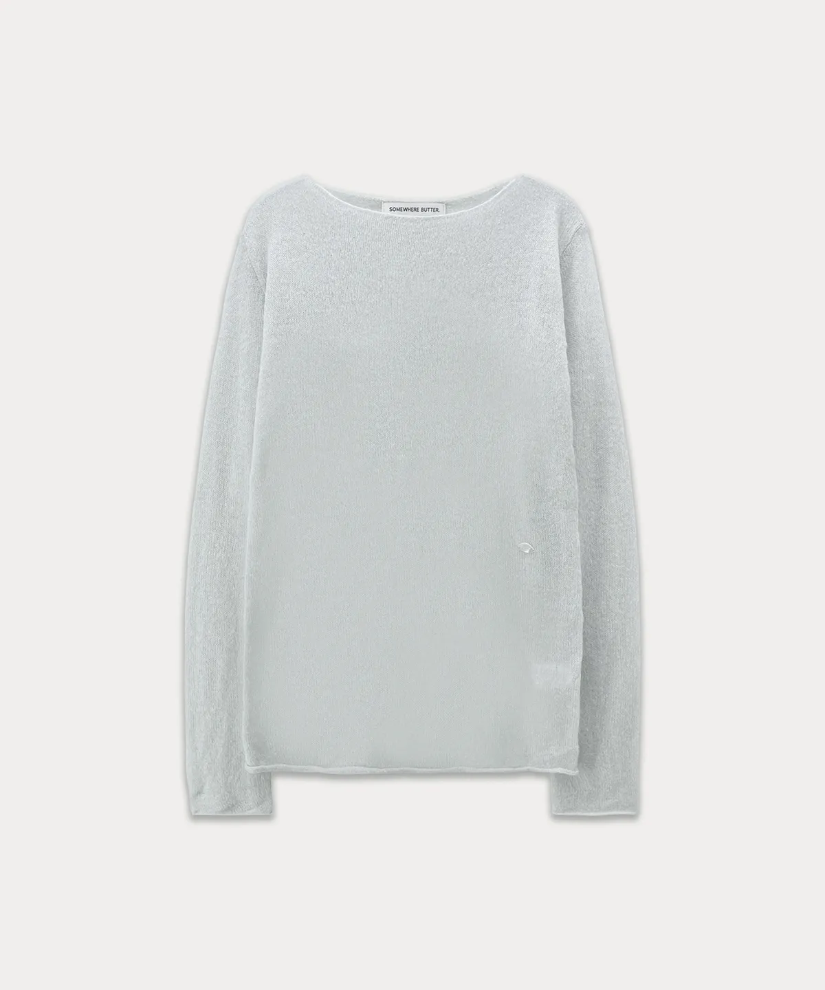 See-through long sleeve knit - light grey