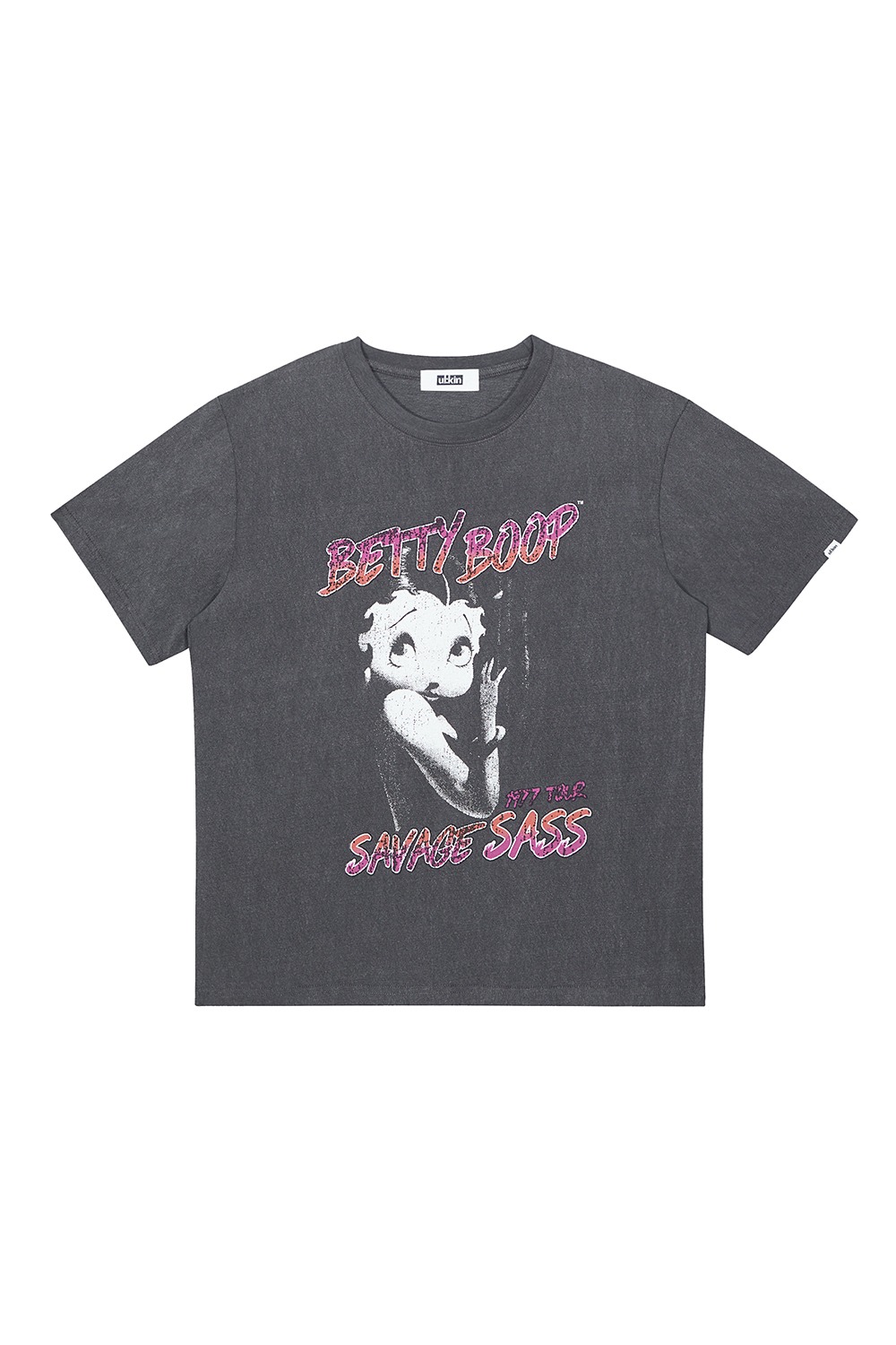 Tシャツ・カットソー ULKIN CANVAS Erkin X Betty Boop Glamour Short Sleeve T-Shirt ULKIN X Bettyboop] Glamour T-shirt_Charcoal | ファッション