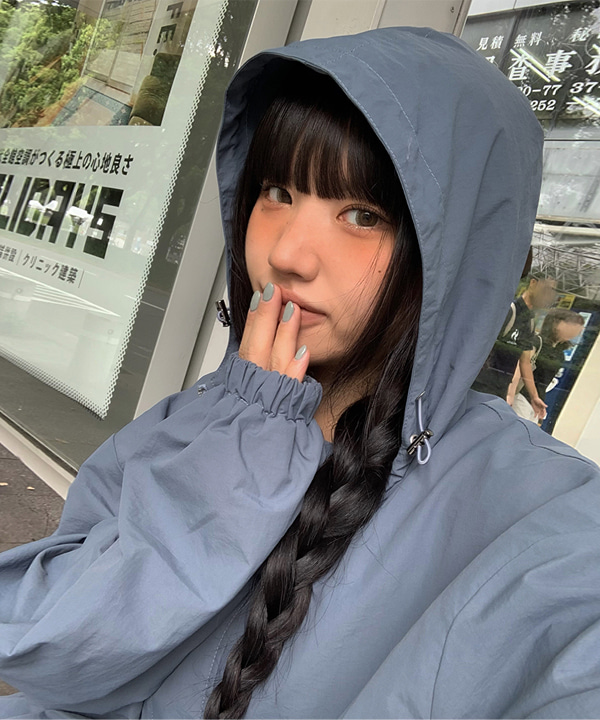 MADE/オリジナルカラー] オーバーサイジングナイロンフードウインド