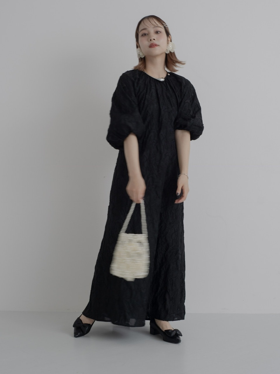 サイズ1 jacquard volume dress オケージョンドレス jumelle ワンピース 累計1500枚突破「結婚式/オケージョン