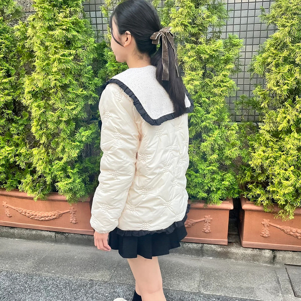 AtelierNain musinsa nugu ハーフウールコート アイボリー ダブルカラーウールハーフコート | ファッション通販サイト NUGU