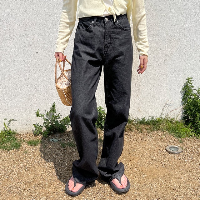 H beauty&youth ブラック ワイドレッグデニム パンツ MEDIUM ワイドレッグデニム - ブラック - Kids | H&M JP