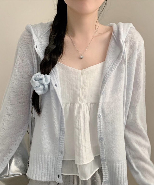 (3color)ニットパーカーカーディガン