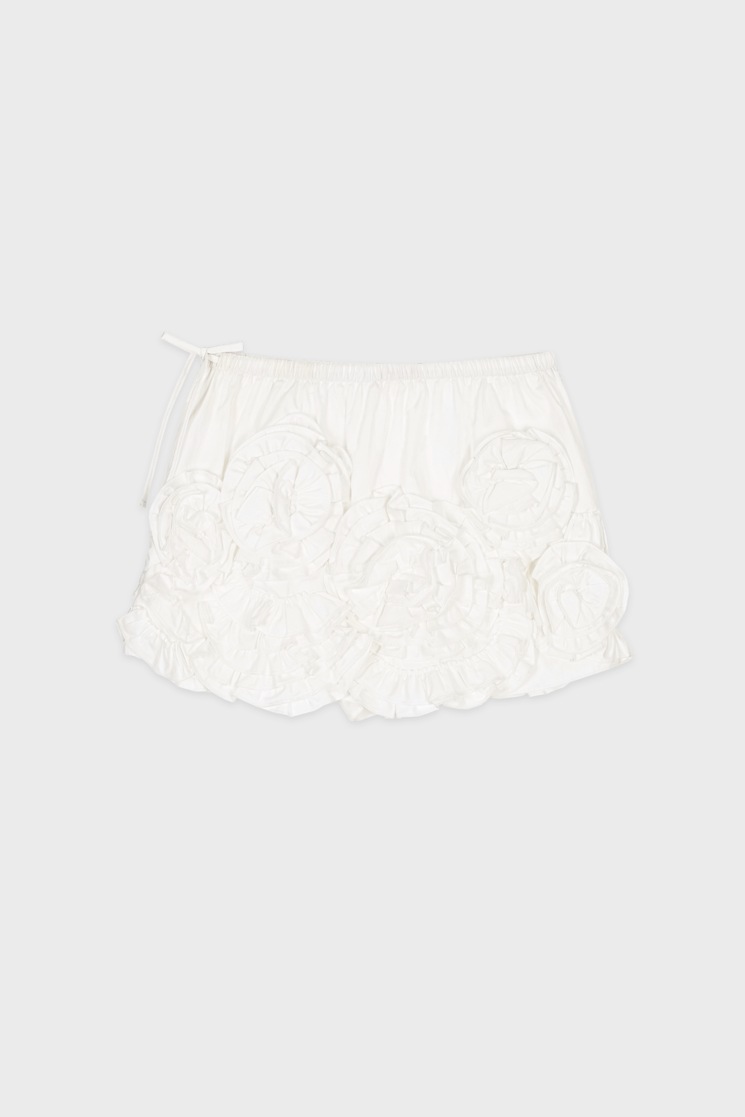 Rose Frill Mini Skirt (White)