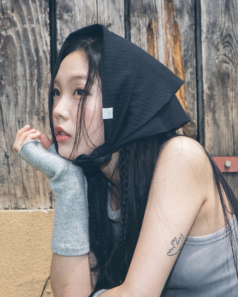 ケーブルニット ウール＆カシミヤ混 バラクラバ AMBIDEX Store △○CABLE KNIT バラクラバ(F MIDNIGHT): FLAT