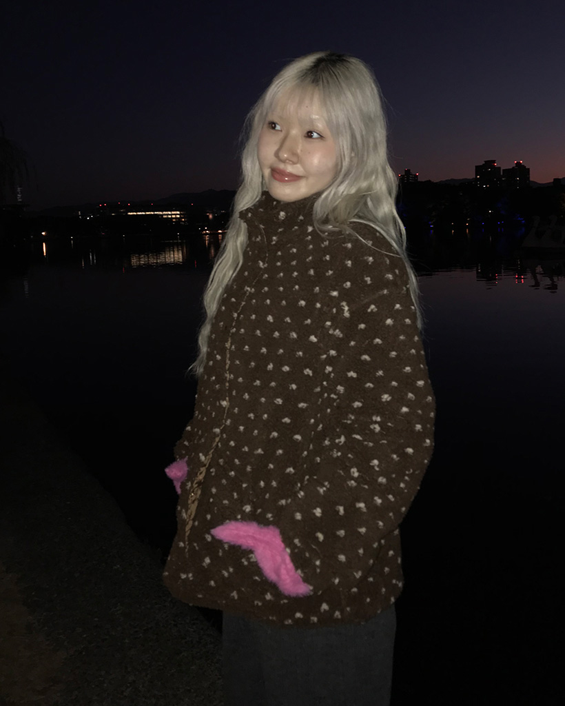 ドットフリースジップアップ