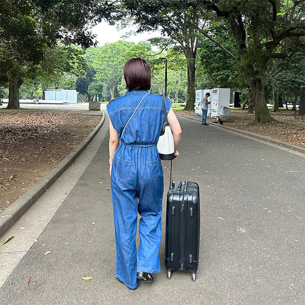 デニム ノースリーブ ジャンプスーツ デニムノースリーブジャンプスーツ | ファッション通販サイト NUGU