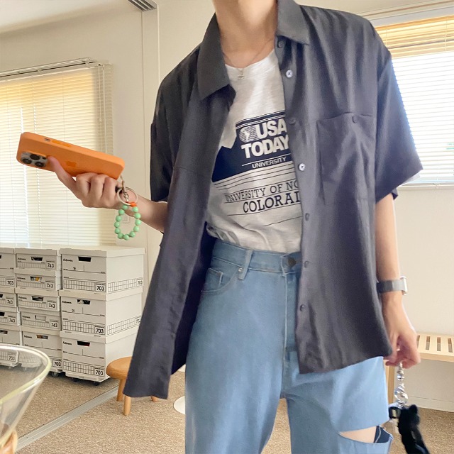 ルーズフィットサマーハーフシャツ