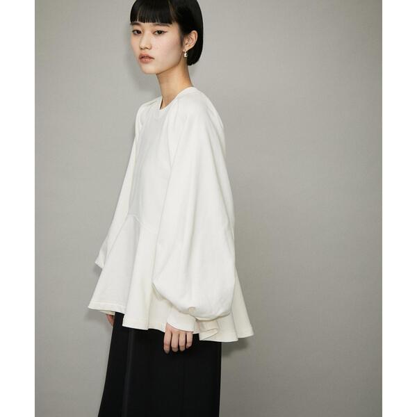 【美品】ADAM ET ROPÉ FEMME タックスリーブペプラムスウェット セール】【WEB限定・サステナブル・追加】タックスリーブ