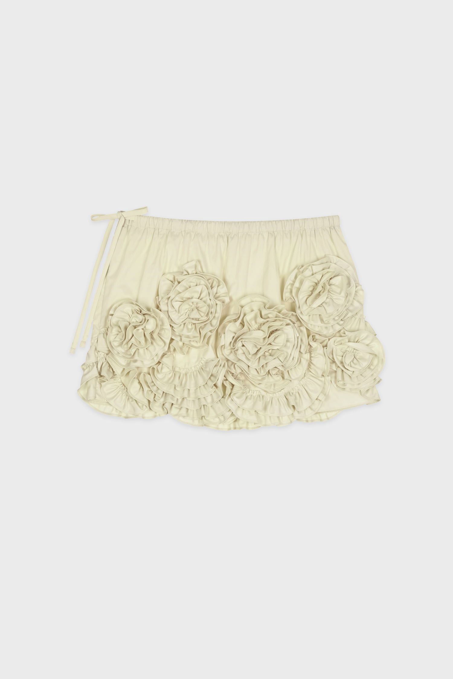 Rose Frill Mini Skirt (Cream Yellow) | ファッション通販サイト NUGU