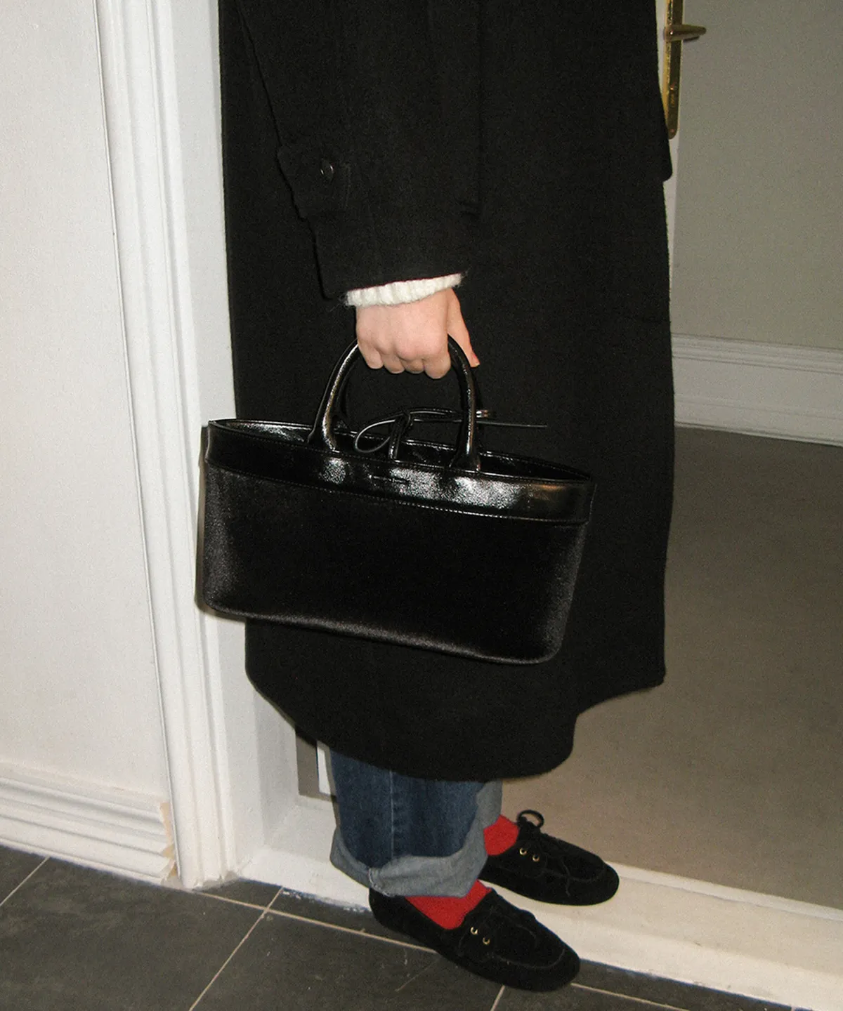 Velvet Half Dear Tote Bag - Velvet Black