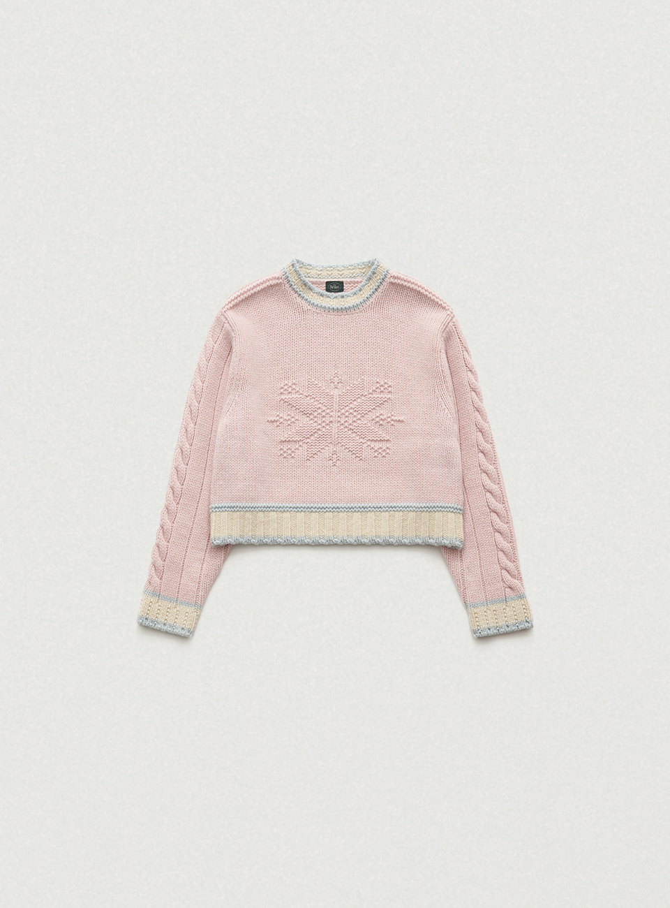 Pastel Snow Crystal Knit Sweater - Pink