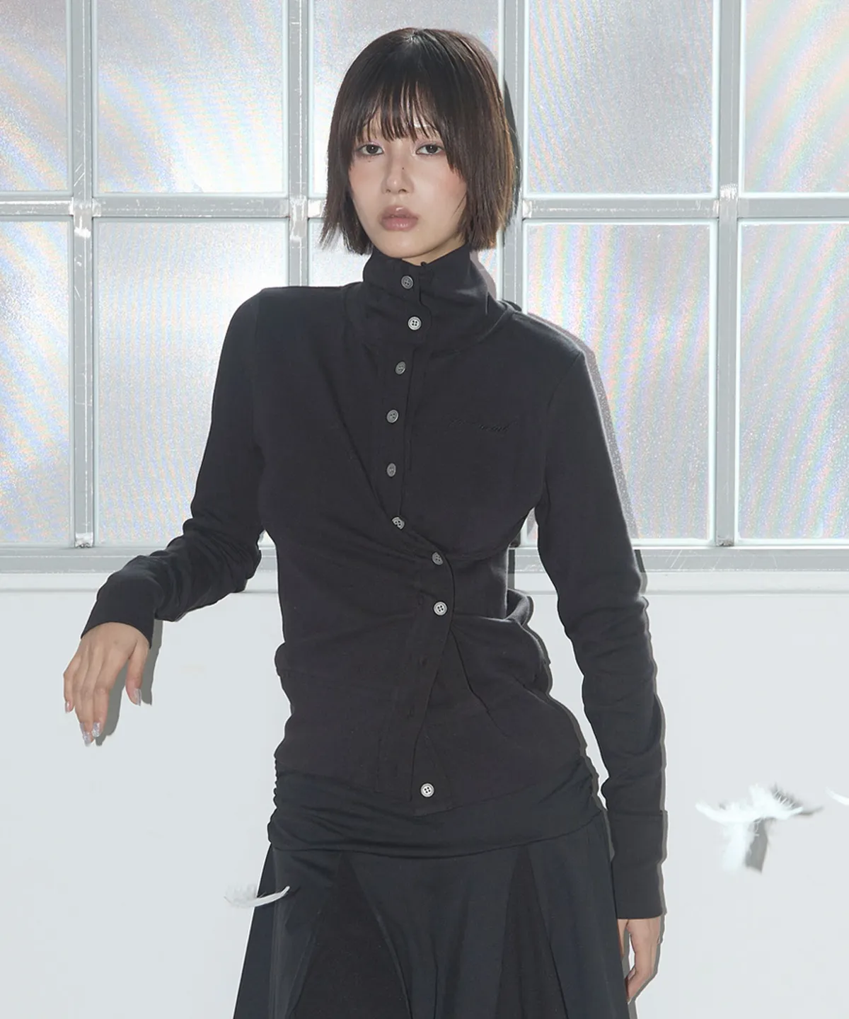 [FANCY CLUB] HALF DOT WINDBREAKER F25QA966 /追跡付 Influencer pick] Half Dot Windbreaker (Black) F25QA966
