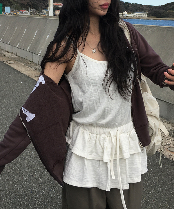 MD購入/四季レイヤード] ティアードミニレイヤードキャミワンピース