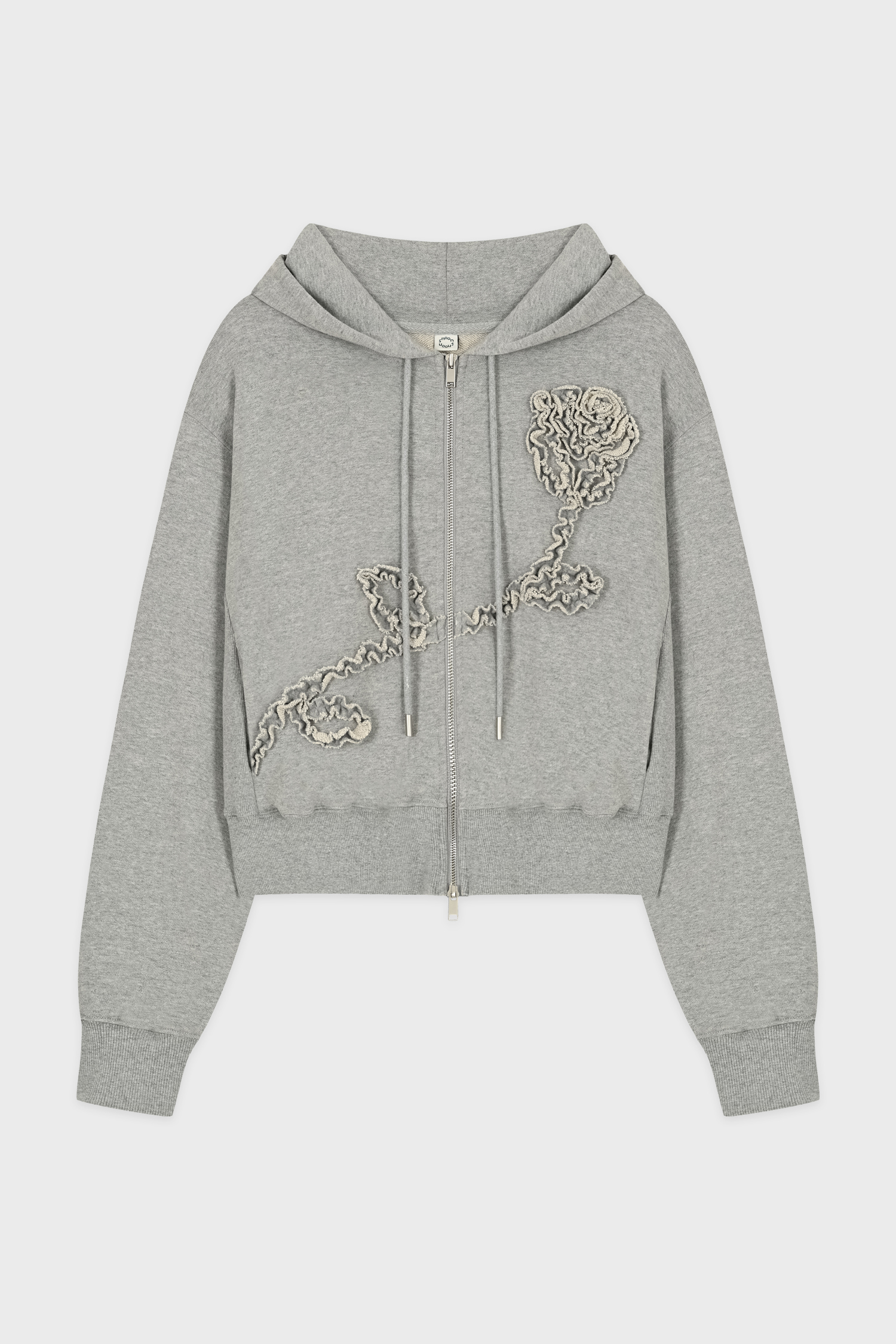 Rose Frill Hoodie Zipup (Melange Grey)