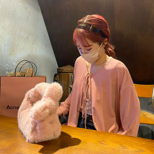 もこもこ　トートバッグ　新品　グレー ABAHOUSE トートバッグ 「WEB別注」シボレザー 縦型 2WAYトート