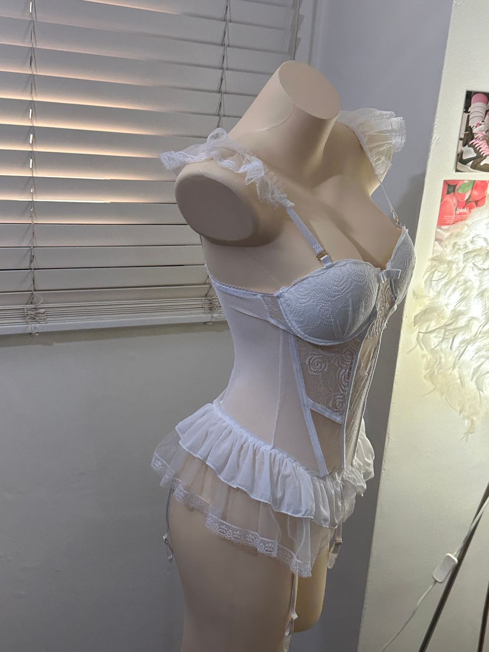 レース付きブラとコルセットセット ガーターベルトSET]ラブリーコルセットセット | ファッション通販