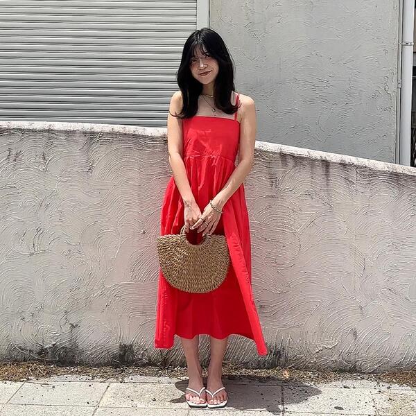 チェリーロングキャミワンピース | ファッション通販サイト NUGU