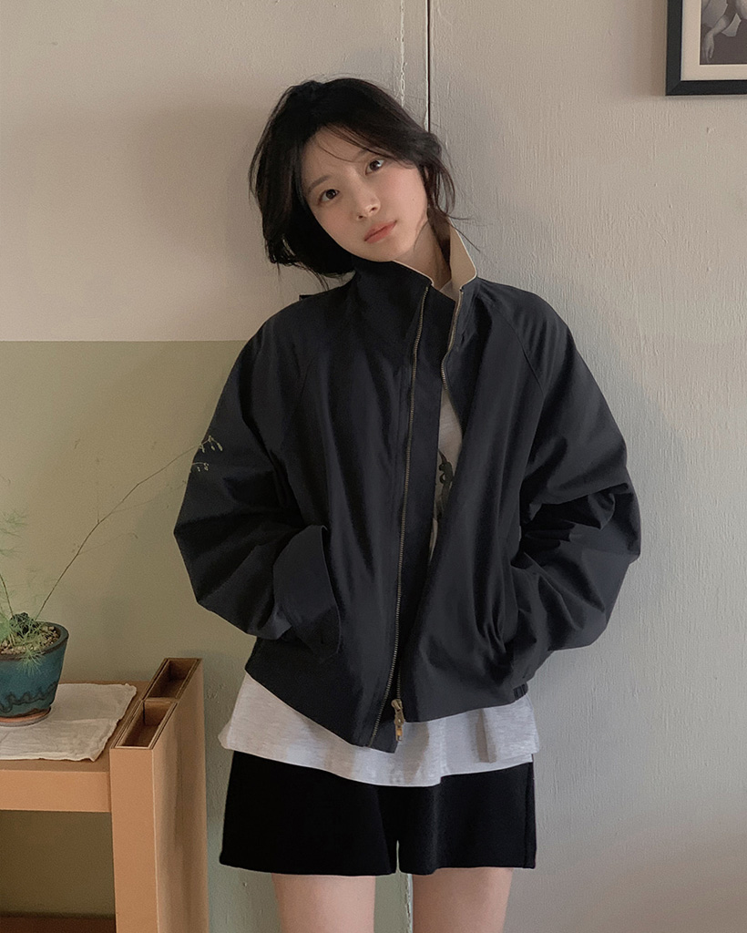 #SLOWMADE.カラーバイカラーコットンブルゾン