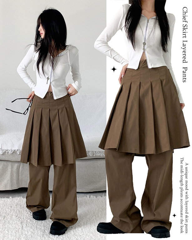 プリーツスカートレイヤードパンツ | ファッション通販サイト NUGU