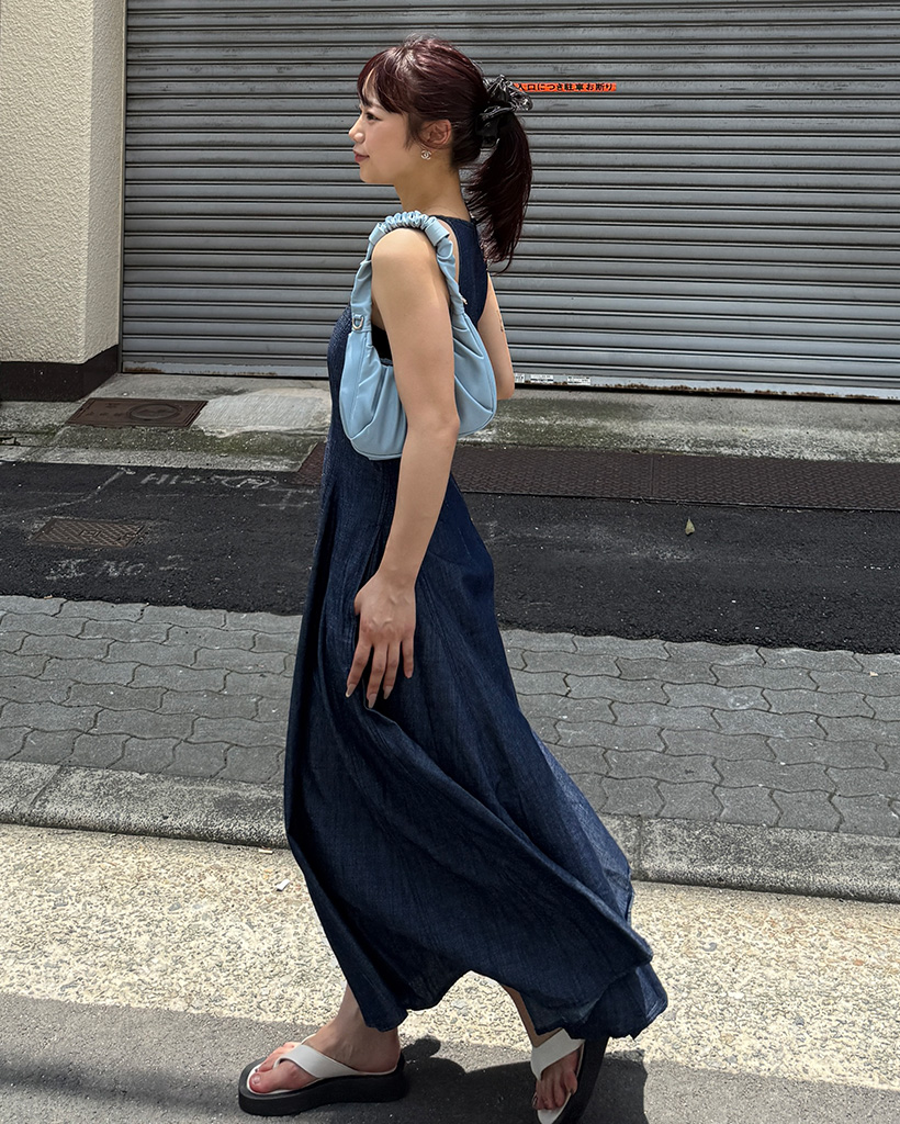 PLEATS PLEASE【極美品】ラメラメ ノースリーブ ロングワンピース デニムノースリーブロングワンピース | ファッション通販サイト NUGU