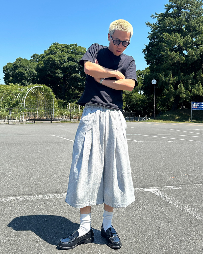 ベルトループ付きスウェットバミューダパンツ | ファッション