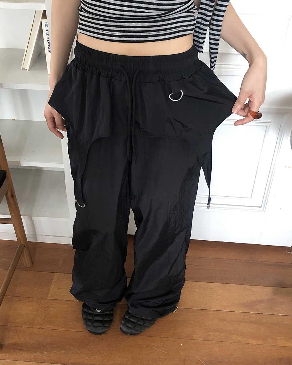 チャームナイロンレイヤード2WAYワイドパンツ | ファッション通販