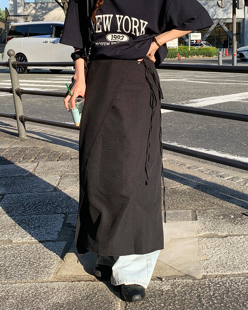 Theory 21ss ラップ風スカート ブラック チノ ラップ風スカート（スカート）｜CYCLAS（シクラス