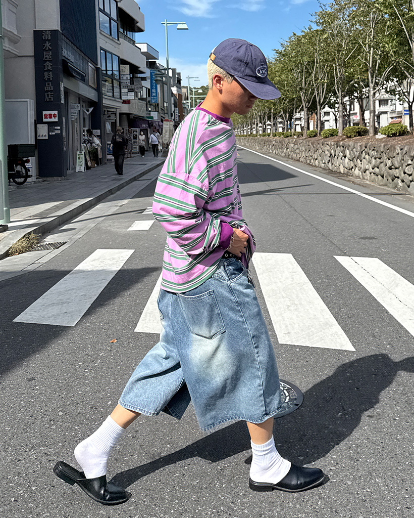 オーバーサイズストライプロングTシャツ | ファッション通販