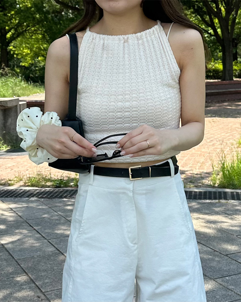 ニットホルターネックギャザーキャミソール | ファッション通販