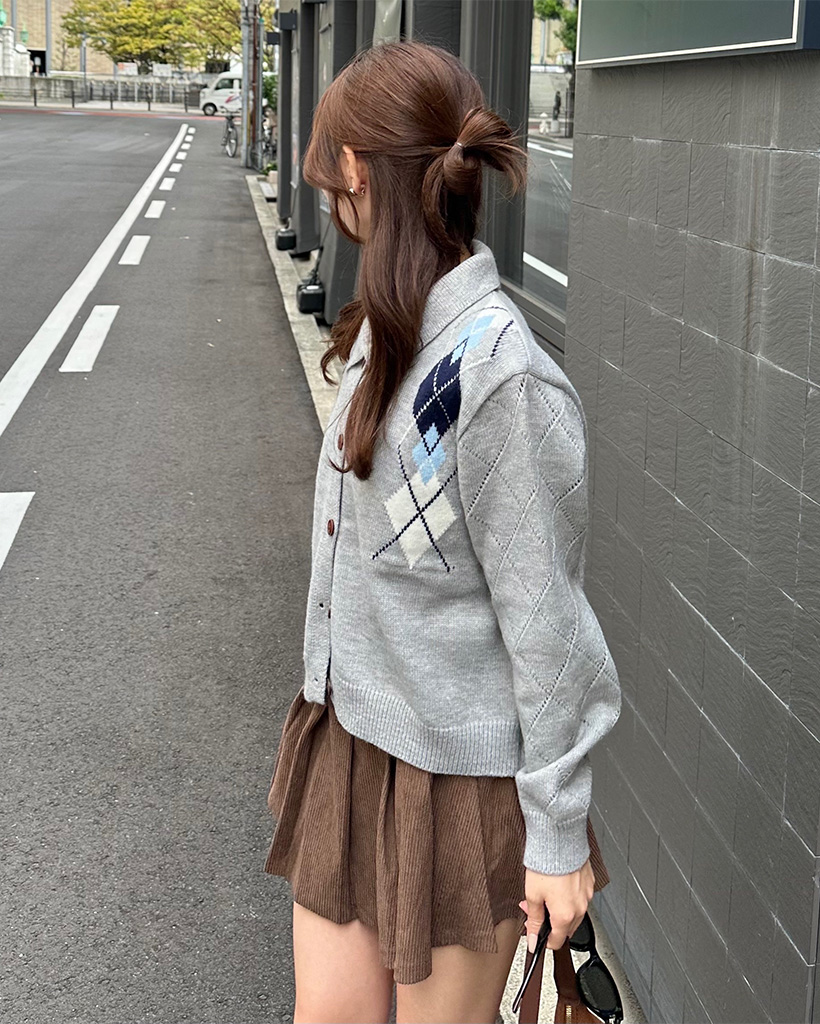 アーガイルニットカーディガン | ファッション通販サイト NUGU