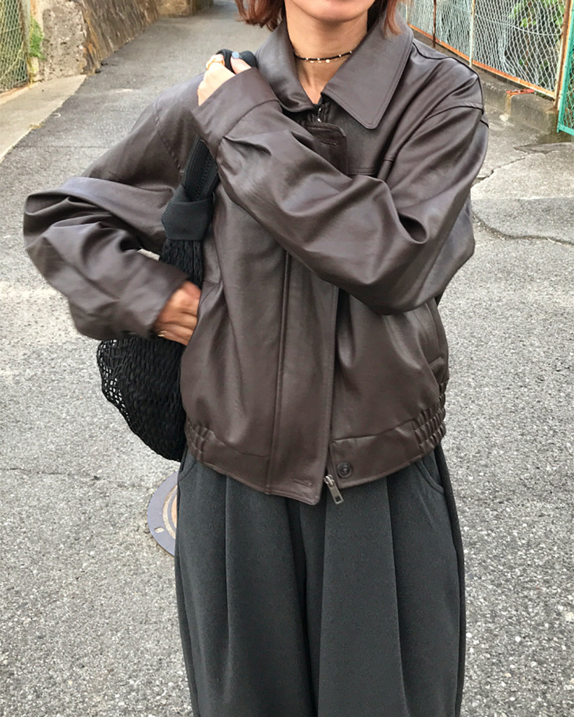 クロップドレザージャケット | ファッション通販サイト NUGU