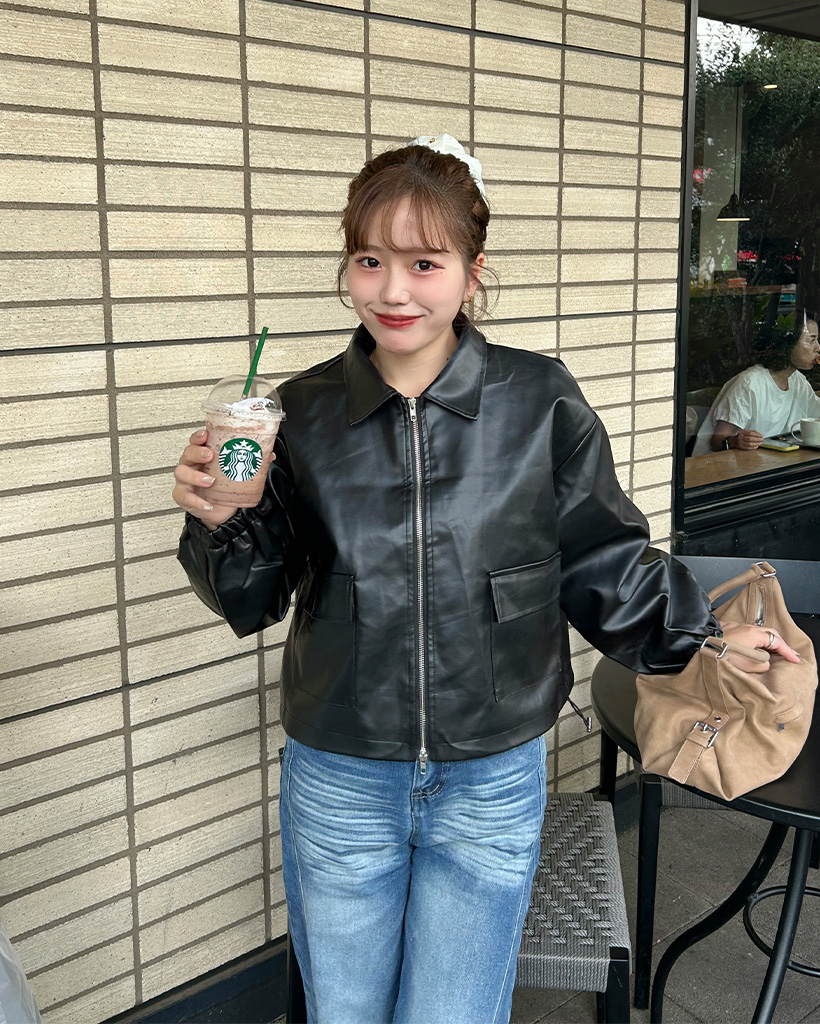 ドローストリングレザージャケット | ファッション通販サイト NUGU