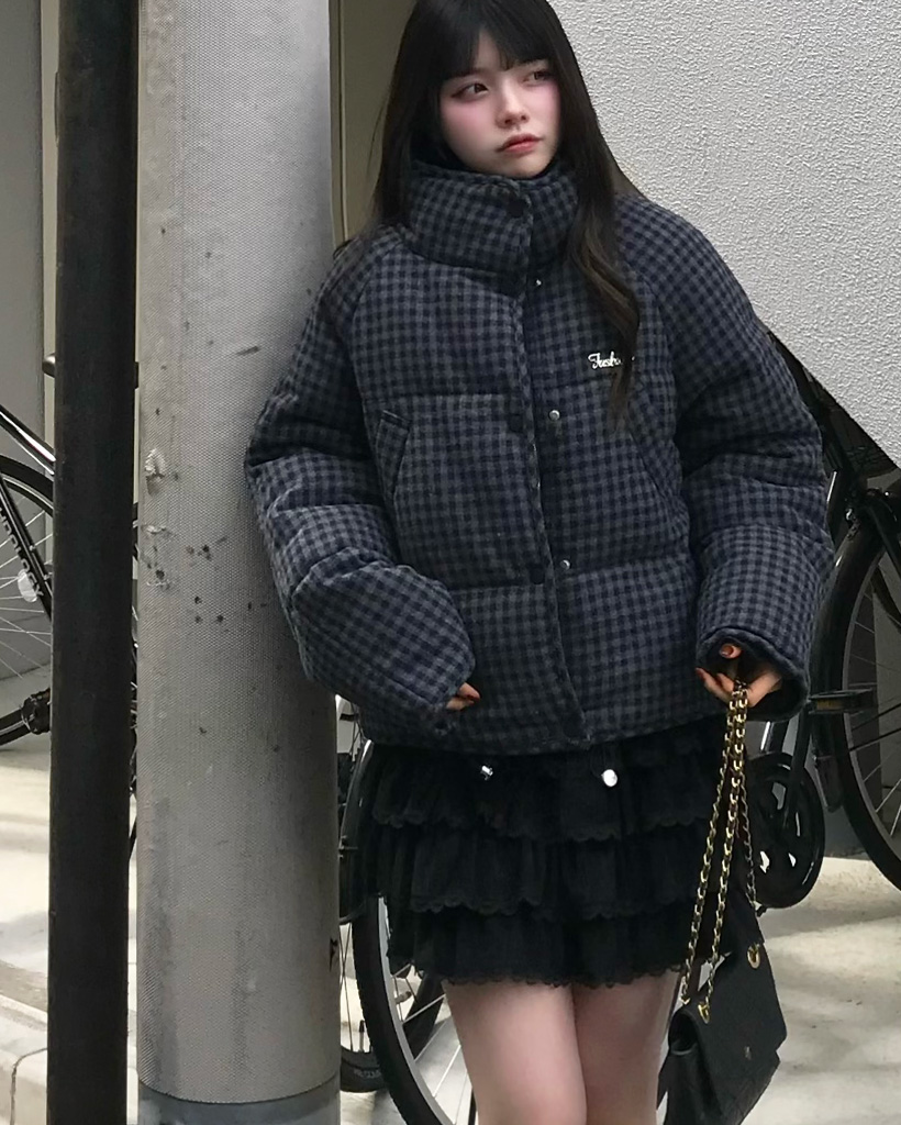 FEKETE チェック柄ダウンジャケット チェックパターンダウンジャケット | ファッション通販サイト NUGU