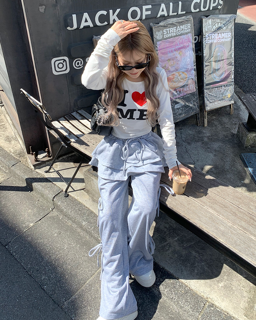 ティアードサイドリボンスウェットパンツ | ファッション通販