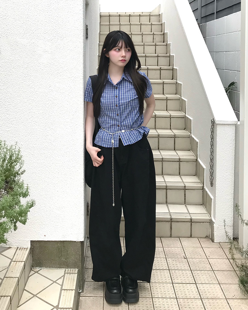 【新品】ベビチッチ 青いチェック柄 シャツ 新品】ベビチッチ 青いチェック柄 シャツ - メルカリ