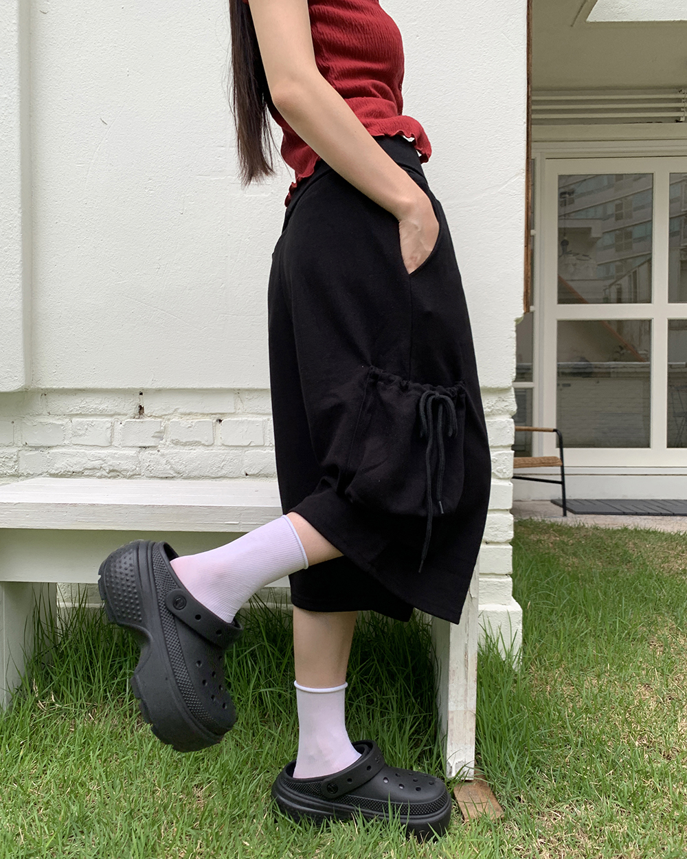 ゴムタック入りカーゴハーフパンツ | ファッション通販サイト NUGU