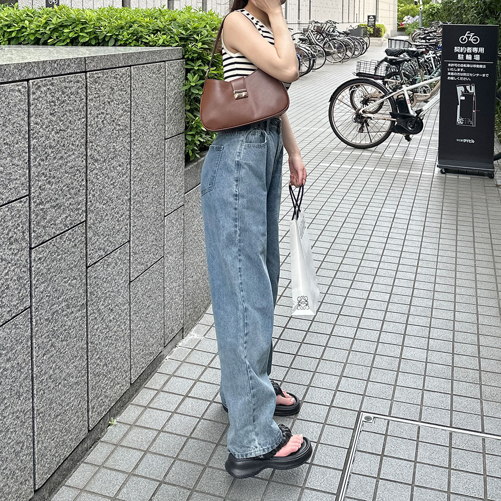 バックルウエストデニムパンツ | ファッション通販サイト NUGU