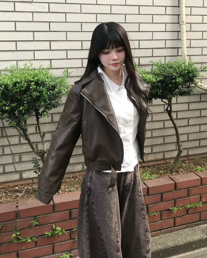 クロップレザージャケット | ファッション通販サイト NUGU