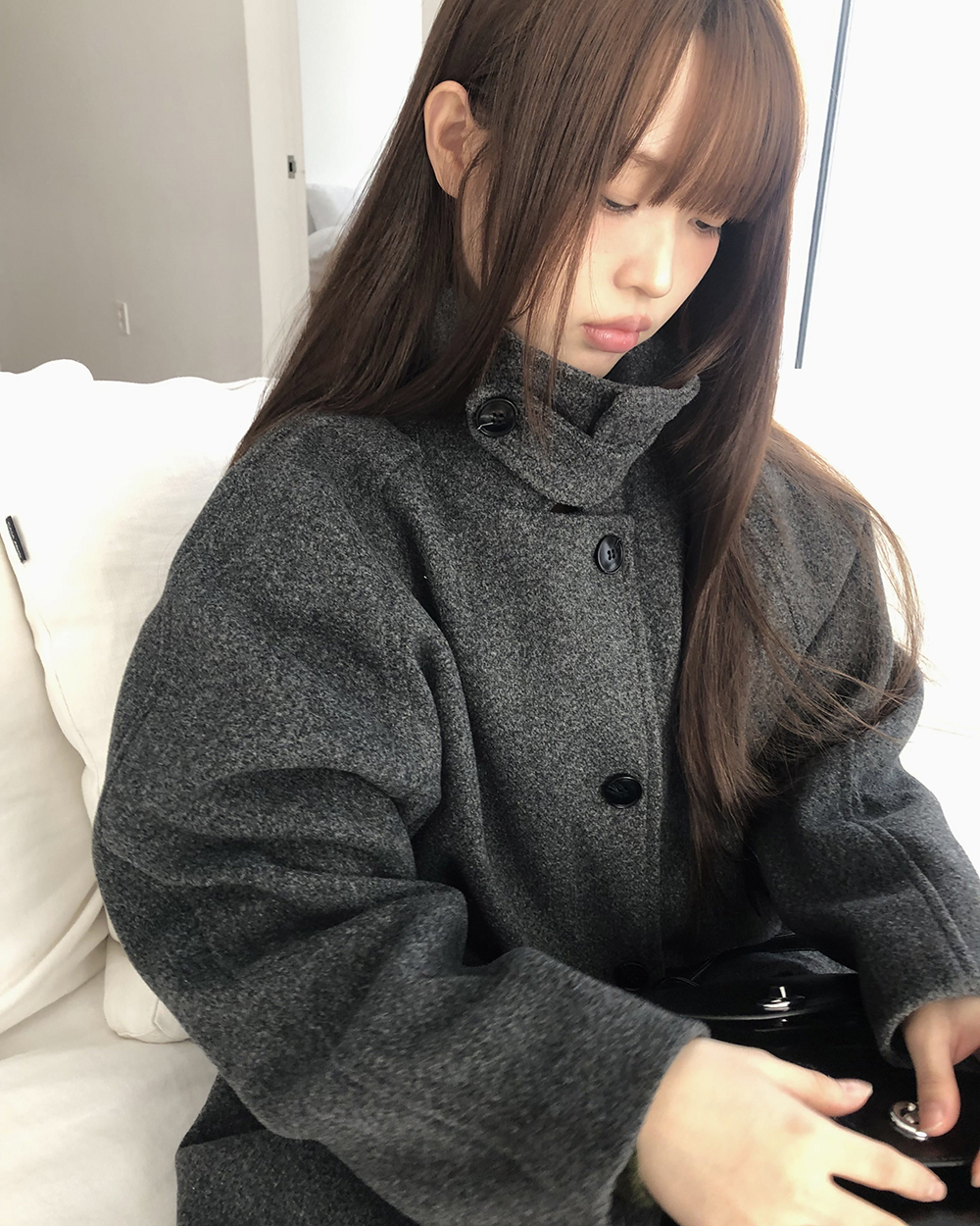 ハイネックミディ丈コート | ファッション通販サイト NUGU