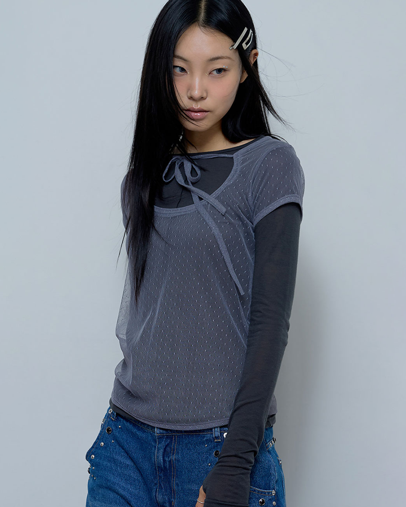 Influencer pick] [KーPOPアイドル着用] 3-WAY DOT LAYERED LONG