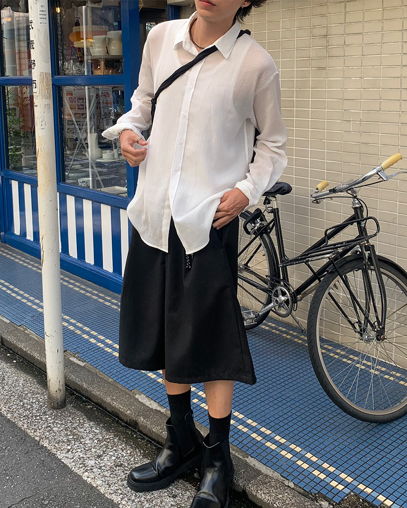 プリーツシースルー長袖シャツ | ファッション通販サイト NUGU