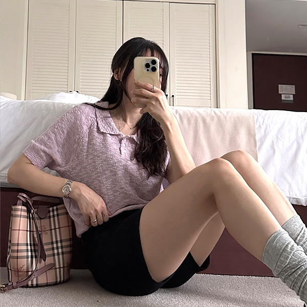 スパンコットンショットパンツ／ハーフパンツ | ファッション