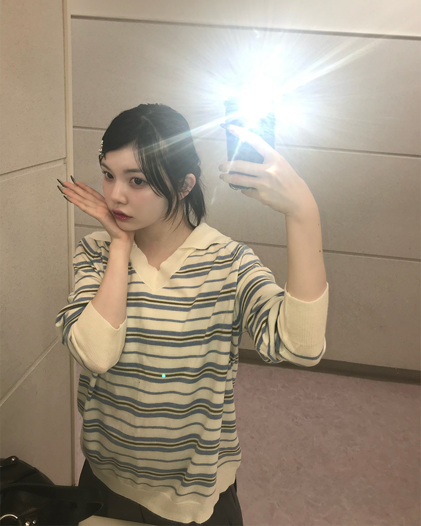 トリプルボーダージョニーカラーニット | ファッション通販