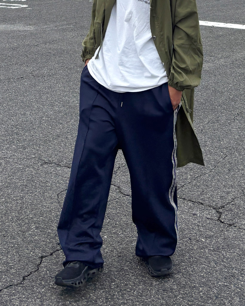 AK-69着用 バガーチ ラッセルノ サイドライン トラックパンツ 黒 XL 6 セール】【96thes】韓国ストリート ドロスト ワンポイント刺繍