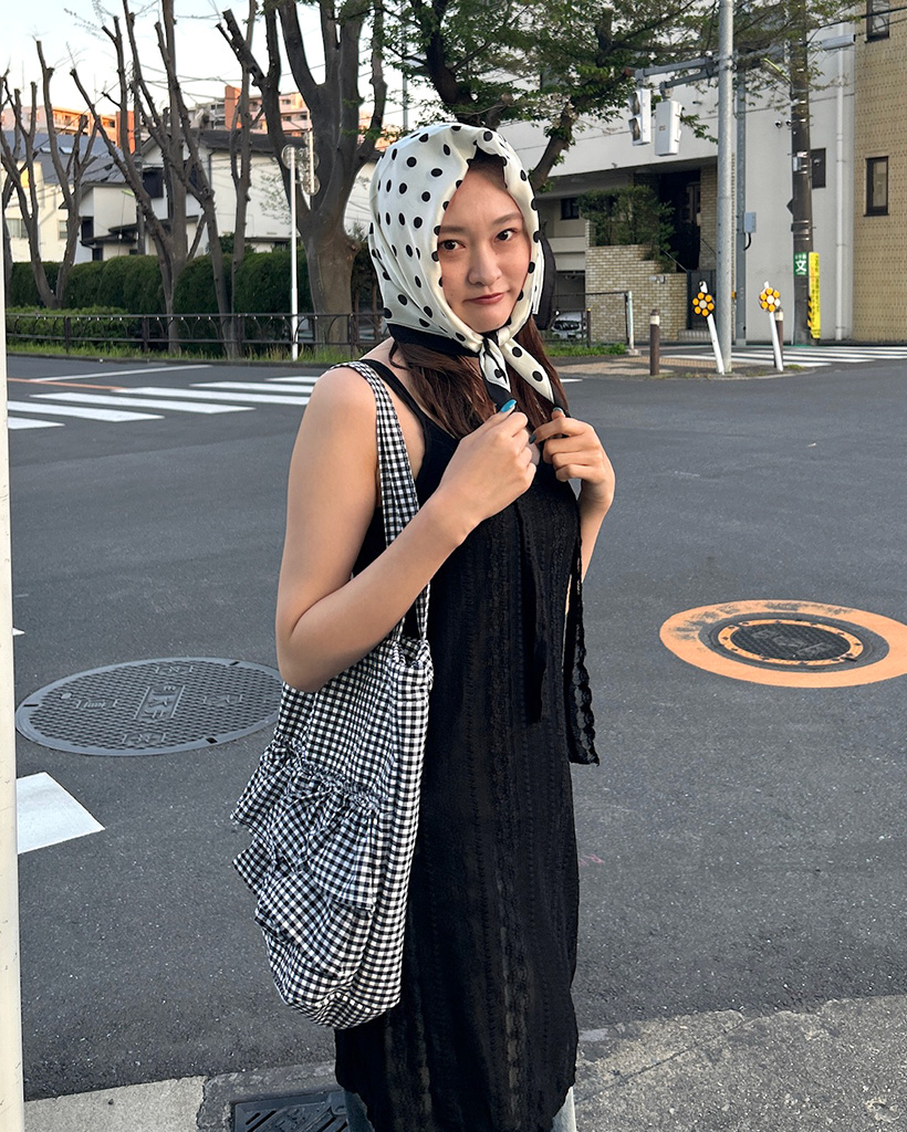 ラインバイカラードットヘアカチーフ | ファッション通販サイト NUGU