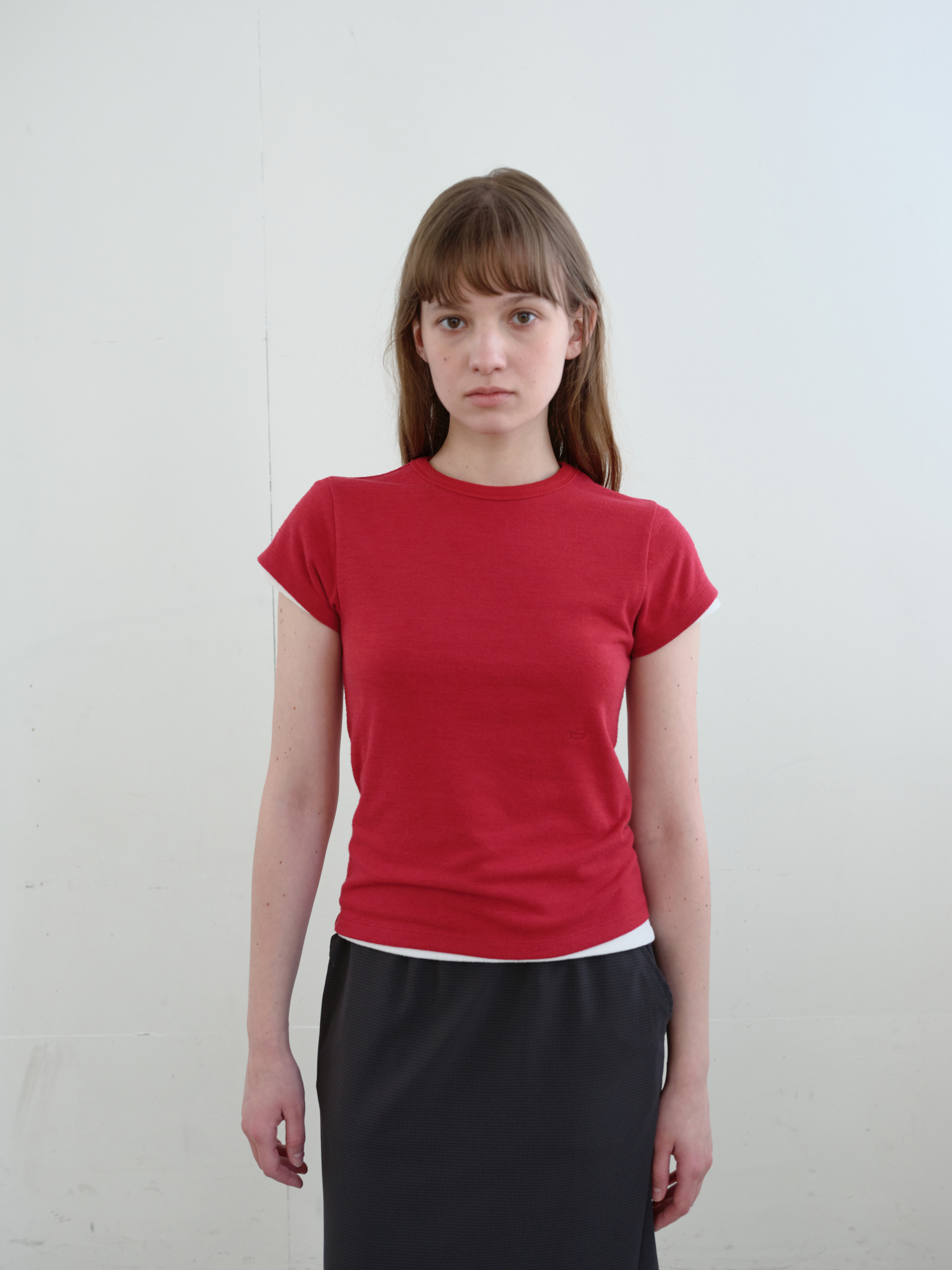 Basic Cap-Sleeve T-shirt (Red)